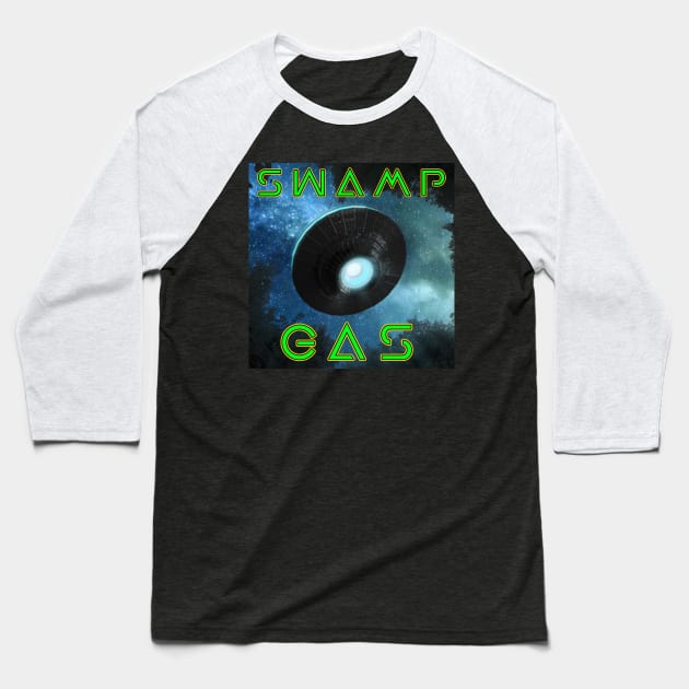 Swamp Gas Baseball T-Shirt by Erik Morningstar 